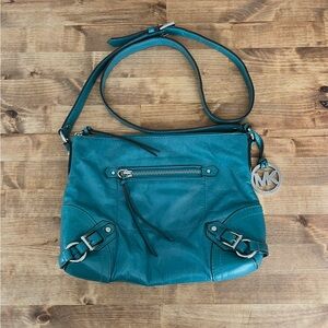 KORS Michael Kors Teal Leather Crossbody Bag